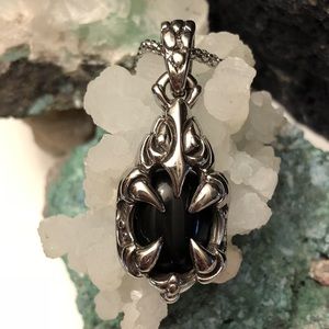 Men’s Necklace Onyx Claw Stainless Steel Jewelry
